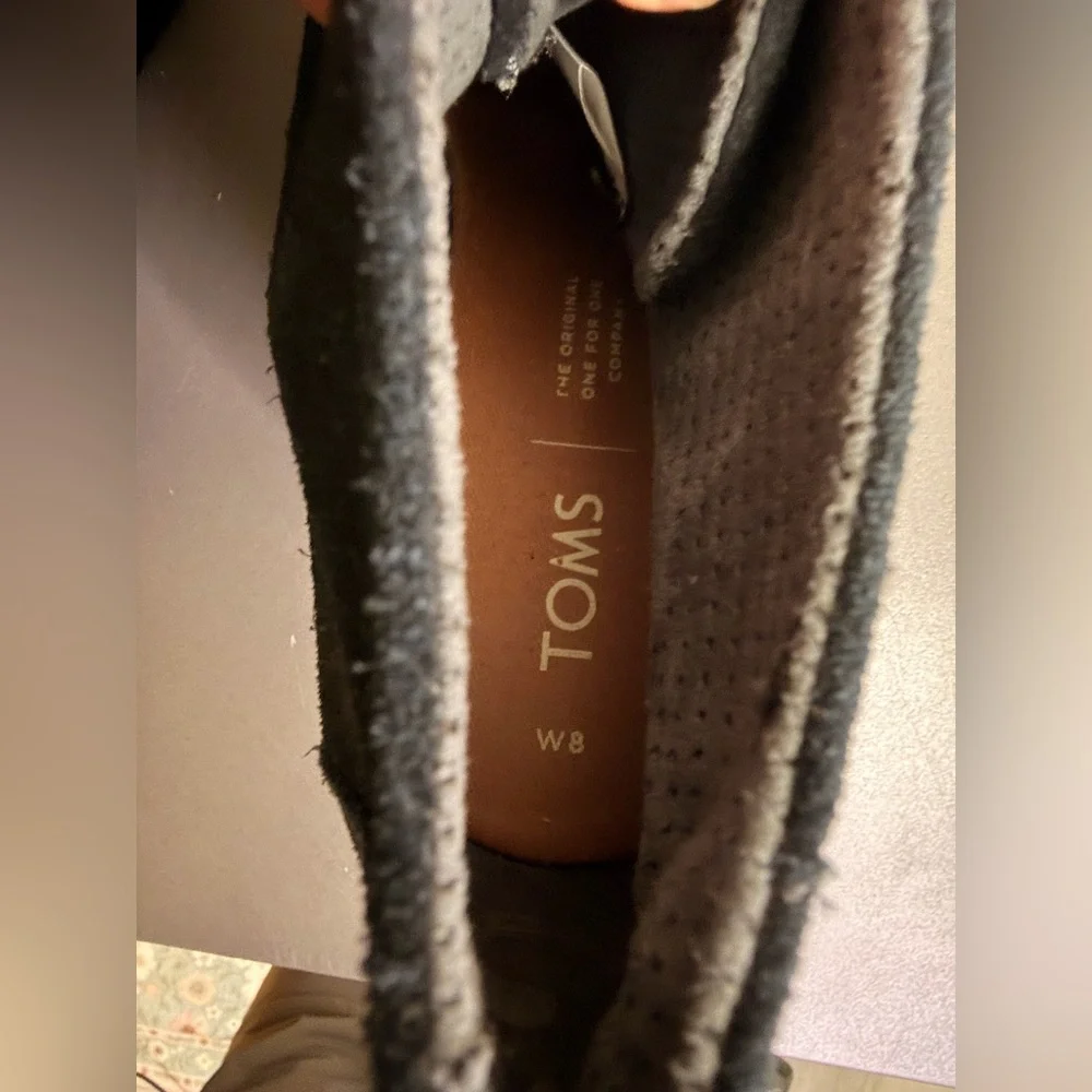 Women’s Toms Black Suede Wedge Ankle Boots